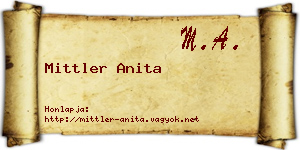 Mittler Anita névjegykártya