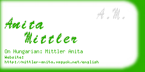 anita mittler business card